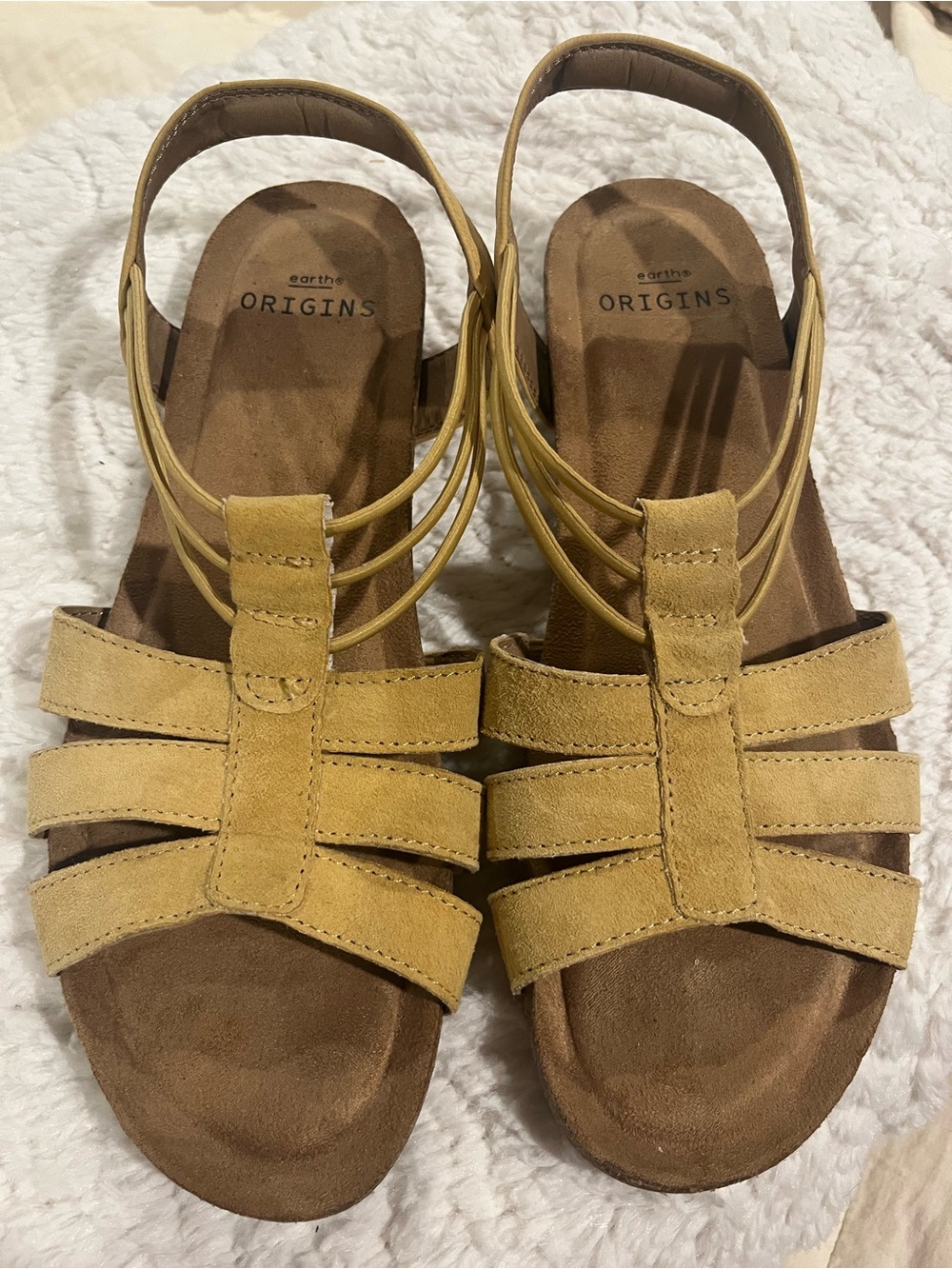 Earth Origins pull on Leather Laney sling back sandals Sedona Brown 8